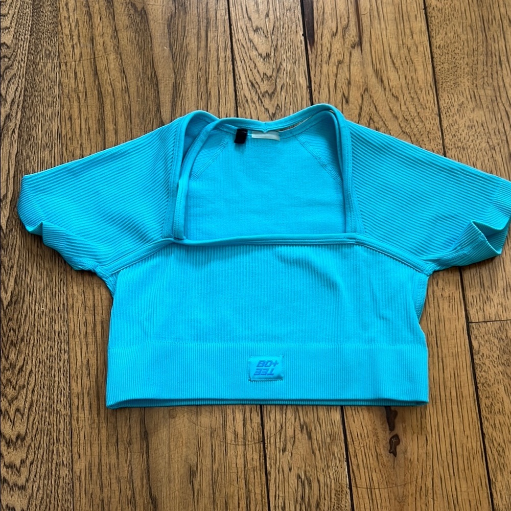 Bo + Tee athletic Blue Crop Top